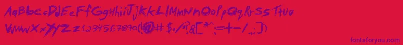 Tibeba ffy Font – Purple Fonts on Red Background