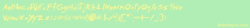 Tibeba ffy Font – Yellow Fonts on Green Background