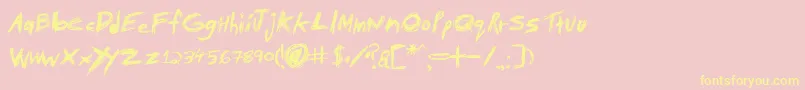 Tibeba ffy Font – Yellow Fonts on Pink Background