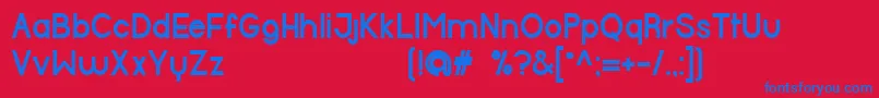 フォントHalfmoonBold – 赤い背景に青い文字