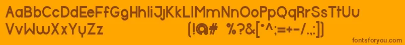HalfmoonBold-Schriftart – Braune Schriften auf orangefarbenem Hintergrund