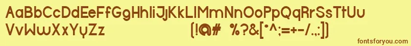 HalfmoonBold-Schriftart – Braune Schriften auf gelbem Hintergrund
