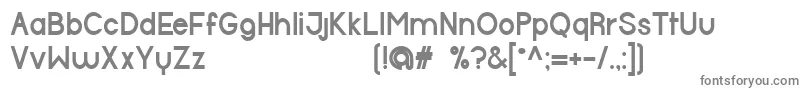 HalfmoonBold-fontti – harmaat kirjasimet valkoisella taustalla