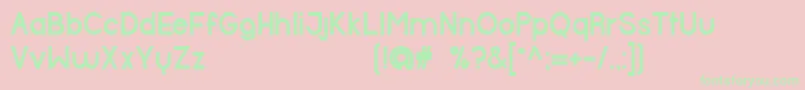 HalfmoonBold-Schriftart – Grüne Schriften auf rosa Hintergrund