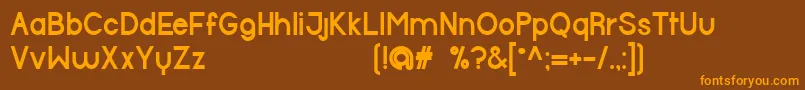 HalfmoonBold-Schriftart – Orangefarbene Schriften auf braunem Hintergrund