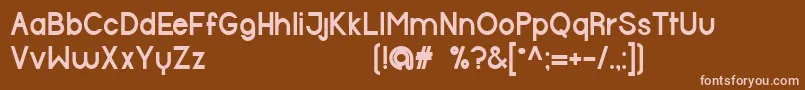 HalfmoonBold-fontti – vaaleanpunaiset fontit ruskealla taustalla