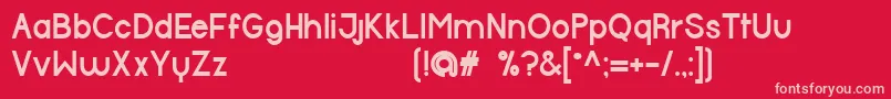 HalfmoonBold-fontti – vaaleanpunaiset fontit punaisella taustalla