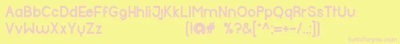 HalfmoonBold Font – Pink Fonts on Yellow Background