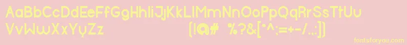 HalfmoonBold-Schriftart – Gelbe Schriften auf rosa Hintergrund