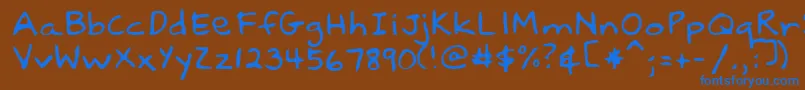 LebanonRegular Font – Blue Fonts on Brown Background