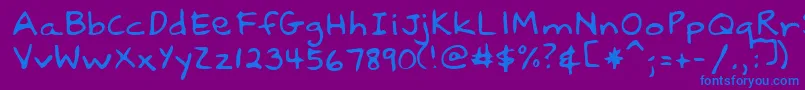 LebanonRegular-Schriftart – Blaue Schriften auf violettem Hintergrund