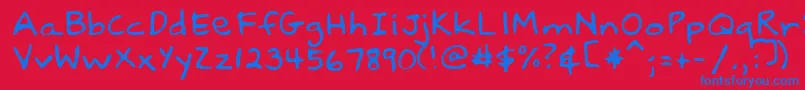 LebanonRegular Font – Blue Fonts on Red Background