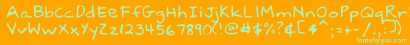 LebanonRegular Font – Green Fonts on Orange Background