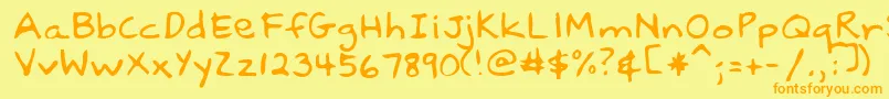 LebanonRegular Font – Orange Fonts on Yellow Background