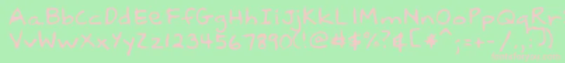 LebanonRegular-fontti – vaaleanpunaiset fontit vihreällä taustalla