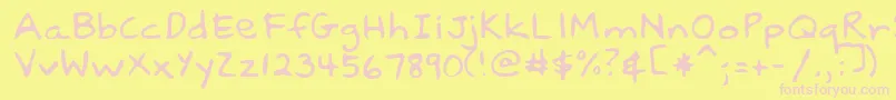 LebanonRegular Font – Pink Fonts on Yellow Background