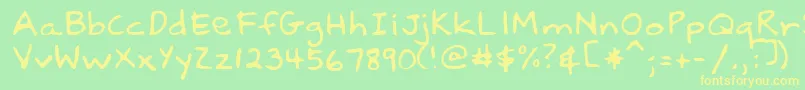 LebanonRegular-fontti – keltaiset fontit vihreällä taustalla