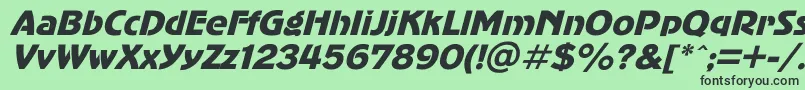 AdvergothicItalic-fontti – mustat fontit vihreällä taustalla