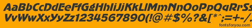 Шрифт AdvergothicItalic – чёрные шрифты на оранжевом фоне