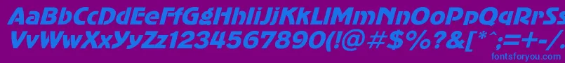 AdvergothicItalic-fontti – siniset fontit violetilla taustalla