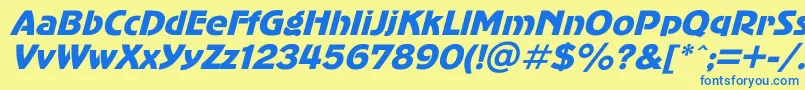 AdvergothicItalic Font – Blue Fonts on Yellow Background