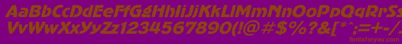 Czcionka AdvergothicItalic – brązowe czcionki na fioletowym tle