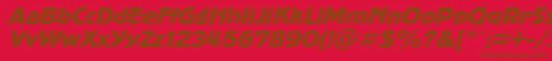 AdvergothicItalic-fontti – ruskeat fontit punaisella taustalla