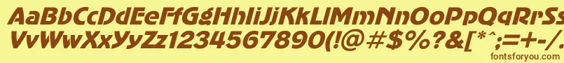 AdvergothicItalic Font – Brown Fonts on Yellow Background