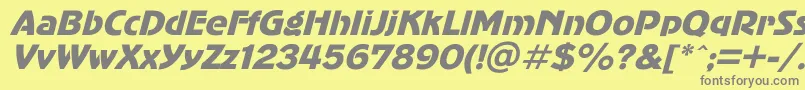 Czcionka AdvergothicItalic – szare czcionki na żółtym tle