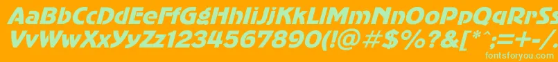 AdvergothicItalic Font – Green Fonts on Orange Background