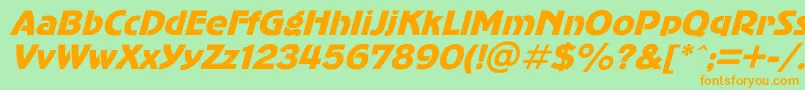AdvergothicItalic Font – Orange Fonts on Green Background
