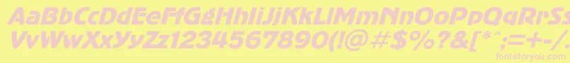 AdvergothicItalic Font – Pink Fonts on Yellow Background