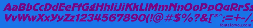 AdvergothicItalic Font – Purple Fonts on Blue Background