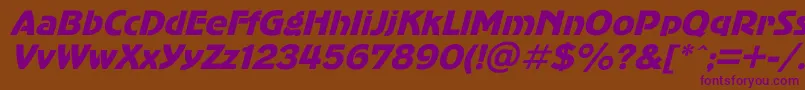 AdvergothicItalic Font – Purple Fonts on Brown Background
