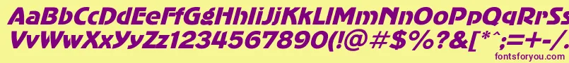 AdvergothicItalic Font – Purple Fonts on Yellow Background