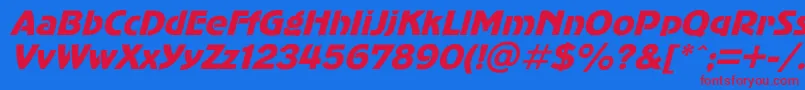 AdvergothicItalic Font – Red Fonts on Blue Background
