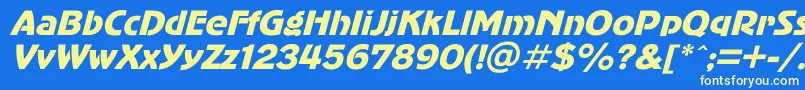 AdvergothicItalic Font – Yellow Fonts on Blue Background
