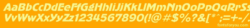 AdvergothicItalic Font – Yellow Fonts on Orange Background