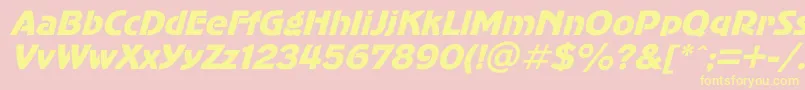 AdvergothicItalic Font – Yellow Fonts on Pink Background