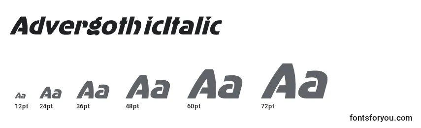 Größen der Schriftart AdvergothicItalic