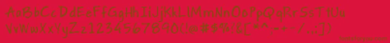 GapstownSmallAh-fontti – ruskeat fontit punaisella taustalla