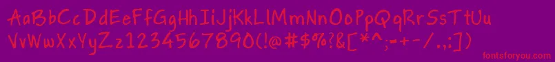 GapstownSmallAh-Schriftart – Rote Schriften auf violettem Hintergrund