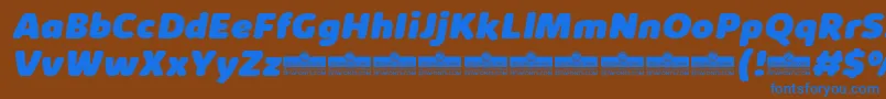 Шрифт KabrioAbarthHeavyItalicTrial – синие шрифты на коричневом фоне