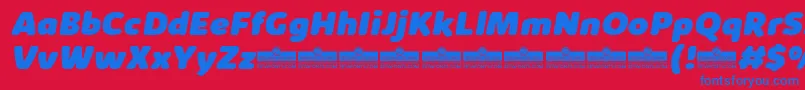 KabrioAbarthHeavyItalicTrial Font – Blue Fonts on Red Background