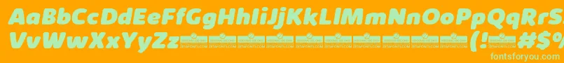 KabrioAbarthHeavyItalicTrial Font – Green Fonts on Orange Background