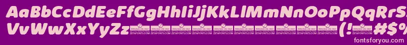 KabrioAbarthHeavyItalicTrial Font – Pink Fonts on Purple Background