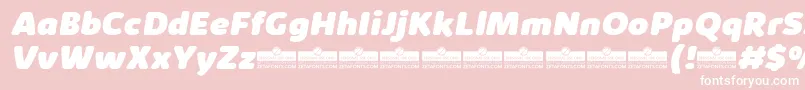 フォントKabrioAbarthHeavyItalicTrial – ピンクの背景に白い文字