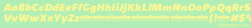 KabrioAbarthHeavyItalicTrial Font – Yellow Fonts on Green Background