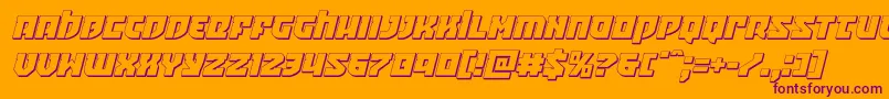 Crazyivan3Dital-Schriftart – Violette Schriften auf orangefarbenem Hintergrund