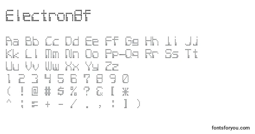 Schriftart Electron8f – Alphabet, Zahlen, spezielle Symbole